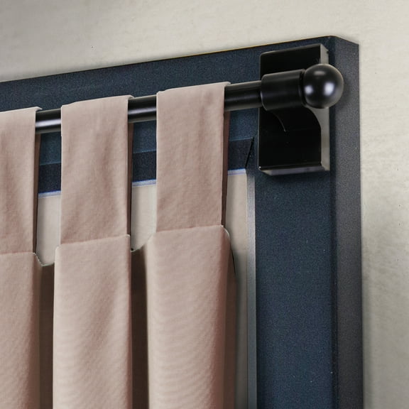Domovina Magnetic Curtain Rod 17-30"-Color:Black,Size:17-30"