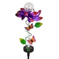 thumbnail image 2 of Evergreen Flag Beautiful Purple Solar Light Glass Globe Spinning Garden Stake - 9x9x32 in, 2 of 3