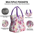 thumbnail image 3 of Pioneer Flower Floral Print Pattern Drawstring Lunch Bag Women - Drawstring Lunch Bag Insulated for Work Office - Stain-Resistant Large Lunchbags for Women with Multi-Pockets, 3 of 6