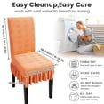 thumbnail image 6 of LKJYER Dining Chair Covers with Skirt Stretch Universal Dining Room Chair Slipcovers Removable Washable Parsons Chair Cover for Kitchen Wedding Party Banquet Hotel, 6 of 7
