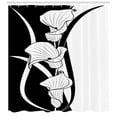 thumbnail image 3 of Ambesonne Art Nouveau Shower Curtain, Crevalle Flower, 69"Wx84"L, Black and White, 3 of 3