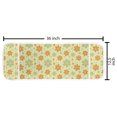 thumbnail image 2 of Floral Microwave Oven Cover, Big Little Flourishing Graphic Flowers Striped Background Retro Natural Art, Water Resistant Organizer with Pockets for Kitchen, 36" x 12", Pale Green Orange, by Ambesonne, 2 of 4