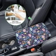 thumbnail image 5 of Renewold Hippie Flower Lotus Car Center Console Cushion Cover Universal Armrest Box Mat Scratch Resistant Wear-Resistant Arm Rest Pad with Pockets Storage Bag Auto Accessories for Women, 5 of 9