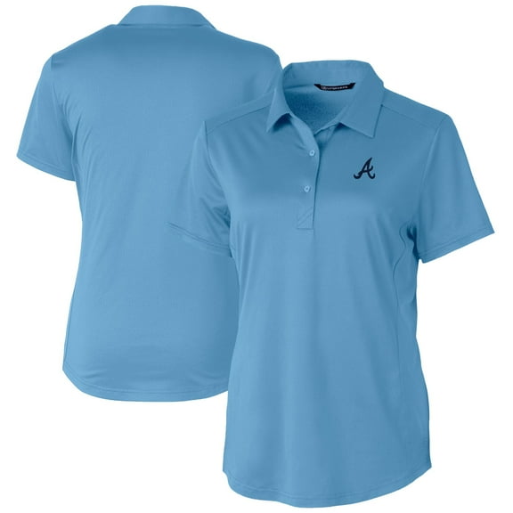 Women's Cutter & Buck Light Blue Atlanta Braves Prospect Textured Stretch Polo