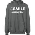 thumbnail image 2 of OXI Hoodie Sweatshirt - Smile It Make People, Basic Casual Hoodie for Men's and Women Fleece Hoodie Long Sleeve - Graphite Heather 2X-Large, 2 of 3