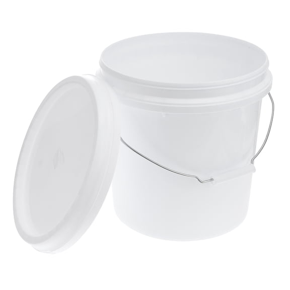 TABLZONE White Plastic 3 Gallon Bucket Durable and Portable with Handle