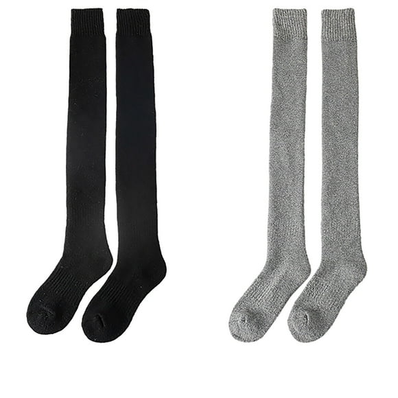 Outfmvch Womens Socks Christmas Socks 2 Pairs Of Wool Stockings Over The Knee Thickened Women'S Winter Woolen Warm Women Stockings Autumn And Winter Woolen Coil High Stockings Socks E One Size