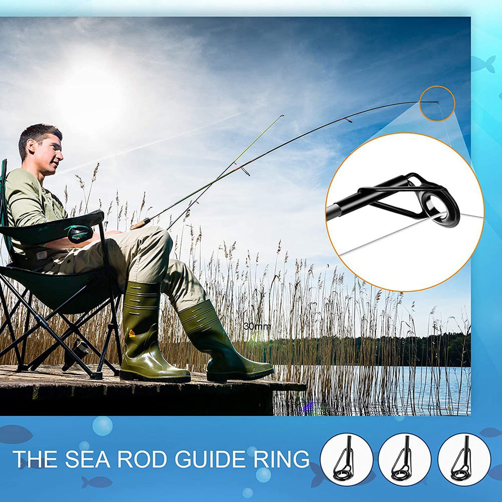 80pcs Fishing Rod Tip Repair Stainless Steel Ceramic Ring Guide Replacement Kit 