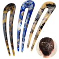 thumbnail image 1 of French Fork Tortoiseshell U Bun Barrette for Thin and Thick Hair, Classic Style NIUNIU, 1 of 5
