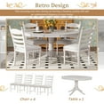 thumbnail image 5 of 5 Piece Round Dining Table Set, Dining Room Set with Extendable Table and 4 Upholstered Chairs, Wood Dining Table Set for 4, Farmhouse Dining Table Set for Kitchen Dining Room Dorm Apartment, White, 5 of 10