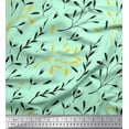 thumbnail image 1 of Soimoi Green Georgette Viscose Fabric EuropeanSeeds Leaves Fabric Prints By Yard 44 Inch Wide, 1 of 3