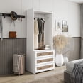 thumbnail image 2 of YIYADO Wardrobe with 3 Drawers High Wardrobe Wardrobe with Rattan for Living Room, Bedroom Storage Cabinet, 2 of 6
