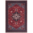 thumbnail image 2 of SAFAVIEH Serapi Raschelle Oriental Machine Washable Area Rug, Red/Navy, 5'3" x 7'6", 2 of 13