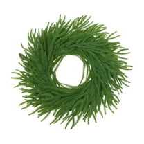 Norfolk Artificial Wreath For Front Door Wall Window, Realistic Green Leaves Handmade High Quality Pvc Material Wind Rain Sun Resistant Fade Proof Indoor Outdoor Decoration