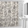 thumbnail image 4 of Grey Pastoral Flowers Fabric Shower Curtain Farmhouse Floral Washable Shower Curtains for Bathroom, Waterproof Bath Curtain with Hooks Home Decor 36x72in, 4 of 8