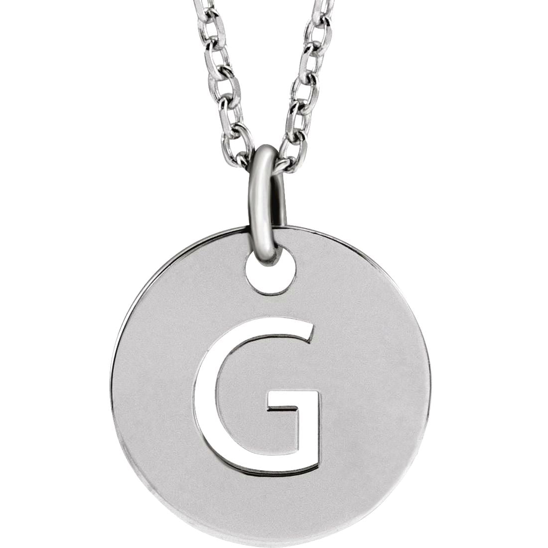 925 Sterling Silver Letter Name Personalized Monogram Initial G 10mm 16-18 Inch Polished Initial Dangle Necklace Pendant