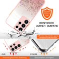 thumbnail image 3 of Compatible with Samsung Galaxy S23 Ultra Case Clear Cute Giltter Samsung S23 Ultra Phone Case for Women Girls Transparent TPU Bumper Cases with Lanyard Strap (Pink), 3 of 14
