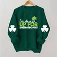 thumbnail image 2 of WREESH Womens Crewneck Sweatshirts St. Patrick's Day Sweatshirts Shamrocks Printed Graphic Sweatshirts Loose Fit Long Sleeved Tops Pullover Sweatshirts Green, 2 of 4