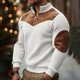 thumbnail image 1 of Ceisia Men's Casual Striped Half Button Round Neck Pullover with Pocket Daily Fashion Top Gift, 1 of 8