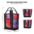 thumbnail image 2 of Large Capacity Insulated Tote Bag16.1×13.4×7.5in Thermal Insulation And Easy To Clean Strong Bearing Capacity Can Be Reused Palevioletred Checked Hand-Drawn Sketch_4, 2 of 8