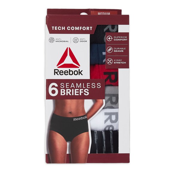 Reebok Women's Seamless Briefs,6-Pack