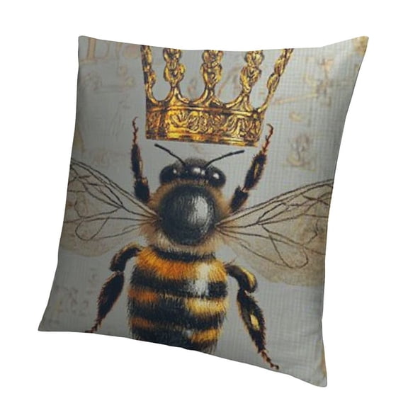 Pillow Cover Farmhouse French Country Crown Decorative Cushion Case Home Living Room Sofa Couch Car