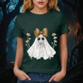 thumbnail image 5 of TOWED22 Halloween Shirts for Women Cute Ghost Graphic Tees Fall Crewneck Short Sleeve Costumes Autumn Party Graphic T-Shirt(Dark Green,3XL), 5 of 8