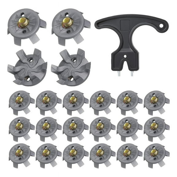 Golf Spikes Set Includes 30 Pcs Cleats Replacement Spanner Metal Thread Screw 6 mm Dia Spike Too