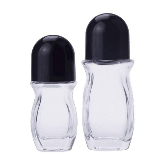 1PC 30ml Essential Oil Roller Bottles, Empty Refillable Clear Glass Roll-on Bottles with Roller Balls and Black Lids