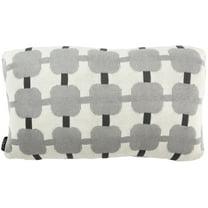 SAFAVIEH Retro Square Geometric Plush Pillow, 12" x 20", Light Grey/Dark Grey