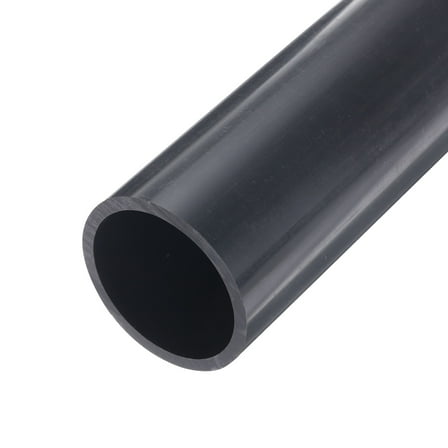 Rigid Round Pipe 53.6mm ID 63mm OD 9" Length Dark Grey High Impact for Water Pipe, Crafts, Cable Sleeves