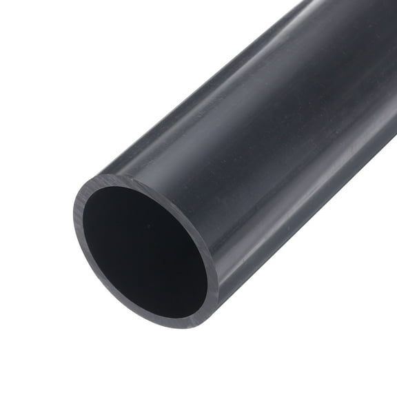 Rigid Round Pipe 53.6mm ID 63mm OD 9" Length Dark Grey High Impact for Water Pipe, Crafts, Cable Sleeves