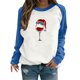 thumbnail image 1 of Gibobby Sudaderas navideñas Suéter de manga larga con contraste de felpa de felpa con estampado de manga de vellón para mujer(Azul,M), 1 of 4