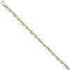 Solid 14k Yellow and White Gold Two Tone 5mm Unique Link Chain Necklace - with Secure Lobster Lock Clasp 22"