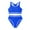 Blue, variant on Teen Swimsuits Girls' 2 Piece Knot Front Ruched Triangle Bikini Swimsuit 11Y,12Y,13Y,14Y,15-16Y(Army Green,13-14 Years)