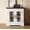 Black + white Small, variant on Ataujin Buffet Cabinet with Storage, Coffee Bar Cabinet, Sideboard Buffet with Glass Doors, Built-in Power Outlet, Elegant Walnut Top Plate, for Kitchen, Coffee Bar, Pantry