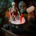 thumbnail image 4 of feimajia Halloween Decoration Set Mist Maker Fogger with Black Witch Cauldron DIY Floating Bottles Halloween Skeleton Guard Spooky Hocus Pocus 50ml, 4 of 9