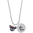 thumbnail image 1 of Delight Jewelry Fimo Clay Cute Kitty Silvertone Script Initial Disc - Q - Charm Necklace, 20"+3", 1 of 4