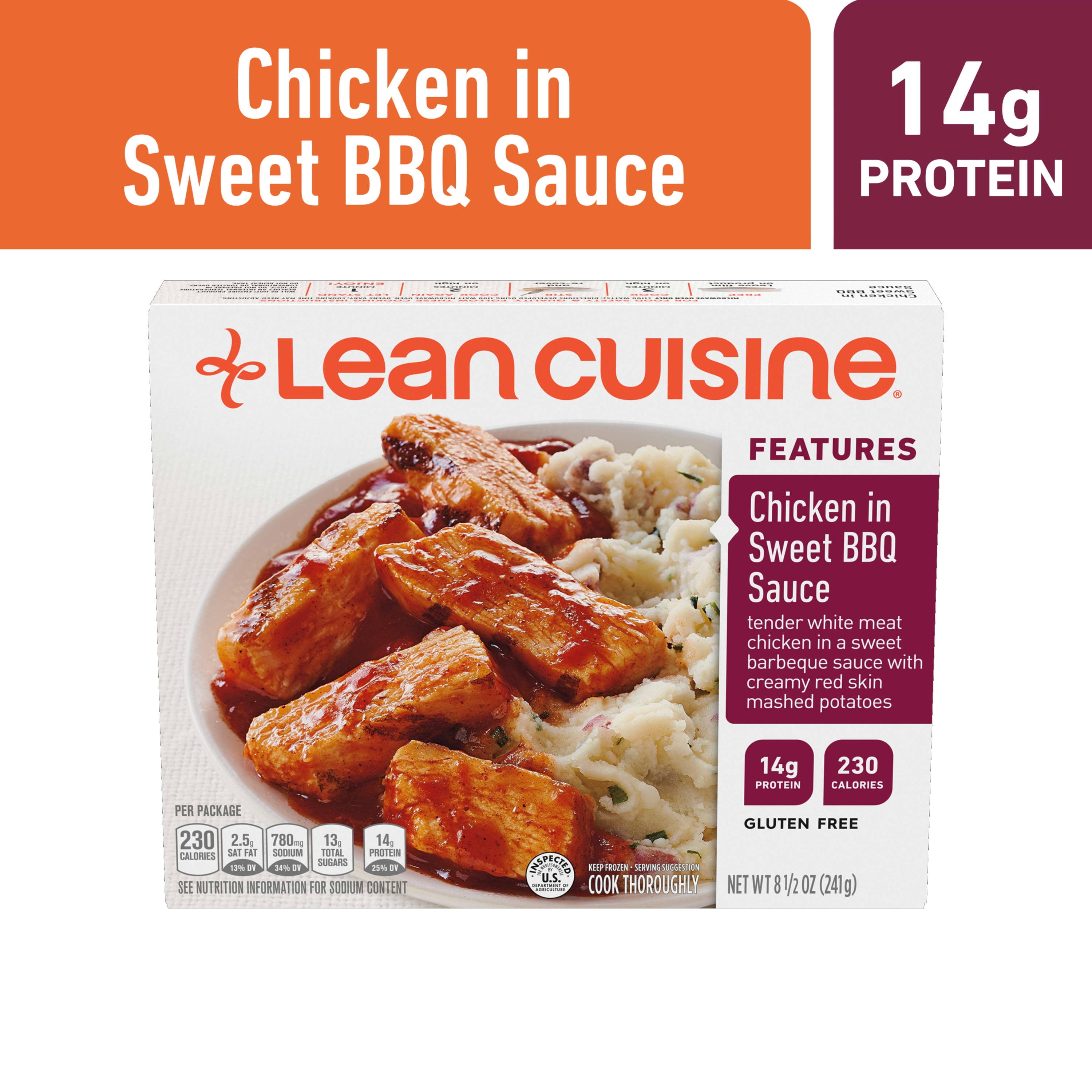 Lean Cuisine GlutenFree Sweet BBQ Sauce Chicken Meal, 8.5 Oz (Frozen)