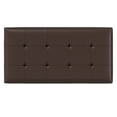 thumbnail image 6 of Cosmopolitan 34 in. W Rectangle Storage Ottoman in Chocolate Brown Faux Leather, 6 of 13