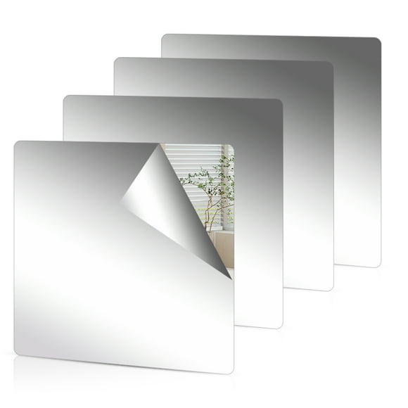 Decodeary 4piece Mirror Tiles Anywhere In House With Multiple Sizes Impact-resistant Hotel