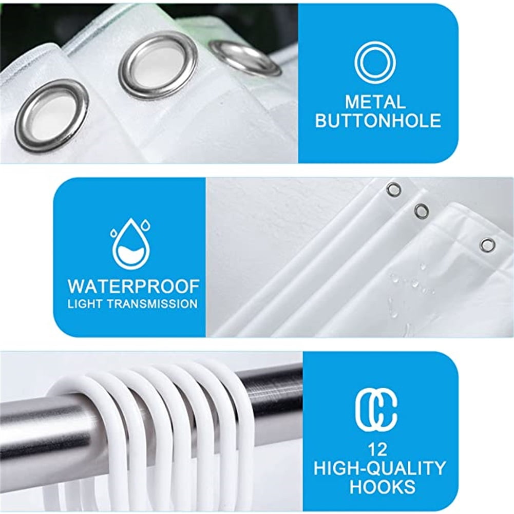 Kepooman Heavy Duty Waterproof Shower Curtain Liner, Bathroom Shower Curtain Liner, 72" W x 72" H, Frosted, White Kepooman Heavy Duty Waterproof Shower Curtain Liner, Bathroom Shower Curtain Liner, 72" W x 72" H, Frosted, White