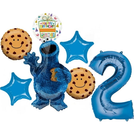 Sesame Street Cookie Monster 2nd Birthday Party Supplies Balloon Bouquet Decorations