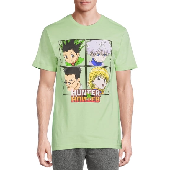 Hunter x Hunter Men's & Big Men's Lime Character Shots Graphic T-Shirt with Short Sleeves