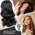 thumbnail image 2 of Rizadores de pelo sin calor para cabello largo, espuma suave para uso nocturno, juego de rizadores sin calor con pinza, color negro., 2 of 5