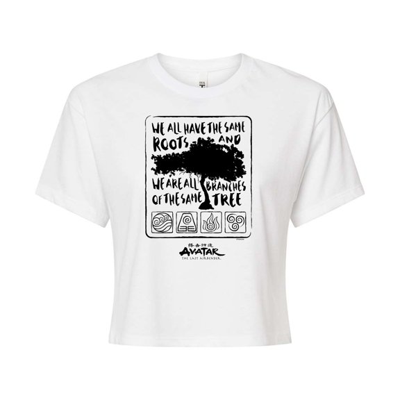 Avatar - The Last Airbender - Same Roots - Juniors Cropped Cotton Blend T-Shirt