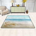 thumbnail image 2 of SKYSONIC 72x48in Seashells Pearl Conch Area Rug, Beach Sea Starfish Floor Carpet for Indoor Living Dining Room and Bedroom Area, 2 of 7