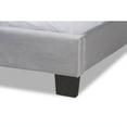 thumbnail image 5 of Baxton Studio Clare Full Size Gray Velvet Panel Bed with Tufted Headboard, 5 of 6
