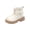 Beige, variant on Girls Snow Boots Toddler Kids Warm Winter Fur Lined Booties Fashion Casual Comfortable Non-Slip Outdoor Ankle Boots