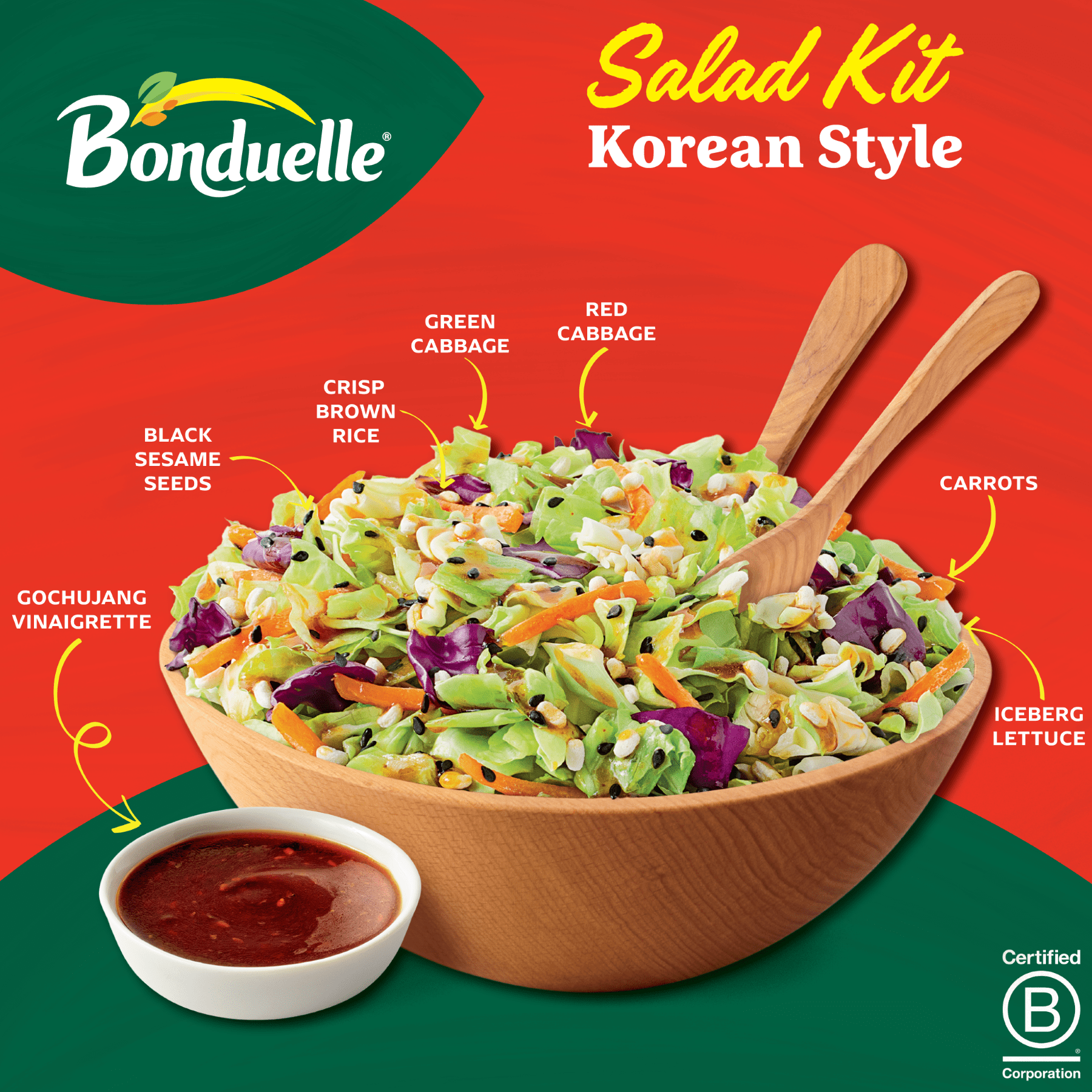 Bonduelle Korean Style Salad Kit, 10 oz Bag, Fresh